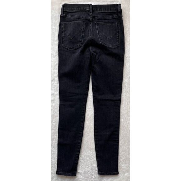 Hudson Jeans Barbara High Rise Track Stripe Super Skinny Jeans in Dark Raven - Picture 15 of 16